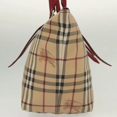 Pre-owned Burberry Nova Check Beige Canvas Tote Bag () In Sand