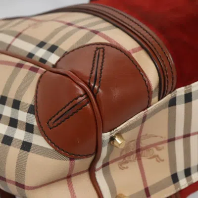 Pre-owned Burberry Nova Check Beige Canvas, Leather Tote Bag () In Sand