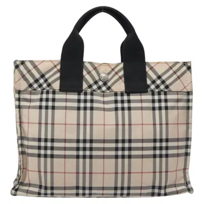 Pre-owned Burberry Nova Check Beige Nylon Tote Bag () In Sand