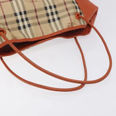 Pre-owned Burberry Nova Check Beige Pvc Tote Bag () In Sand