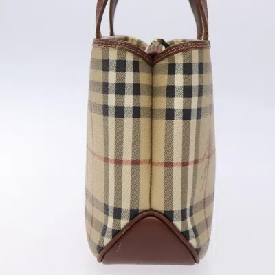 Pre-owned Burberry Nova Check Beige Pvc Tote Bag () In Sand