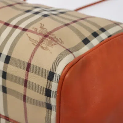 Pre-owned Burberry Nova Check Beige Pvc Tote Bag () In Sand