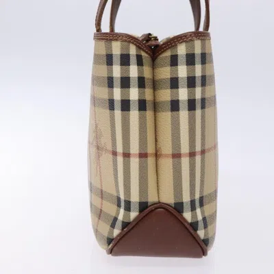 Pre-owned Burberry Nova Check Beige Pvc Tote Bag () In Sand