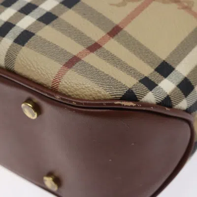 Pre-owned Burberry Nova Check Beige Pvc Tote Bag () In Sand