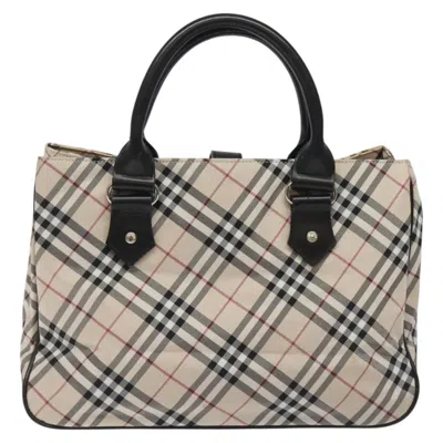 Pre-owned Burberry Nova Check Beige Synthetic Tote Bag () In Sand