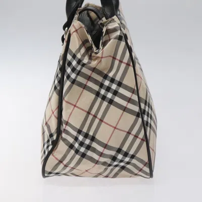 Pre-owned Burberry Nova Check Beige Synthetic Tote Bag () In Sand