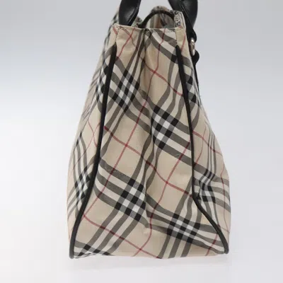 Pre-owned Burberry Nova Check Beige Synthetic Tote Bag () In Sand