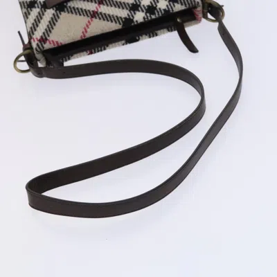 Pre-owned Burberry Nova Check Beige Wool Shoulder Bag () In Sand