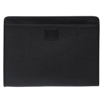 Pre-owned Burberry Nova Check Black Leather Clutch Bag ()