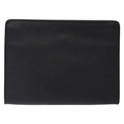 Pre-owned Burberry Nova Check Black Leather Clutch Bag ()