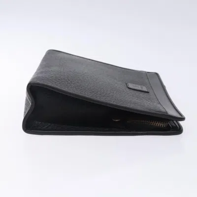 Pre-owned Burberry Nova Check Black Leather Clutch Bag ()