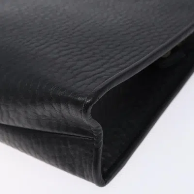 Pre-owned Burberry Nova Check Black Leather Clutch Bag ()
