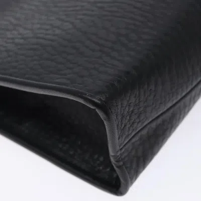 Pre-owned Burberry Nova Check Black Leather Clutch Bag ()