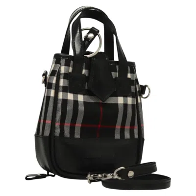 Pre-owned Burberry Nova Check Black Nylon Clutch Bag ()