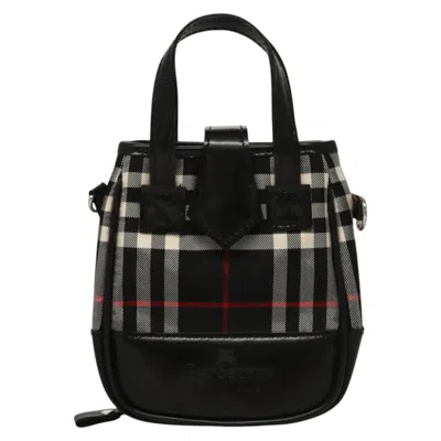Pre-owned Burberry Nova Check Black Nylon Clutch Bag ()