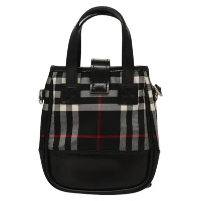 Pre-owned Burberry Nova Check Black Nylon Clutch Bag ()