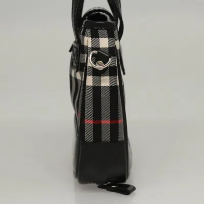 Pre-owned Burberry Nova Check Black Nylon Clutch Bag ()