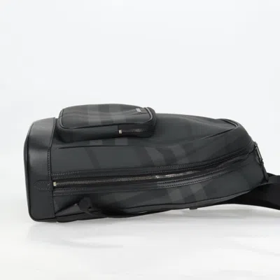 Pre-owned Burberry Nova Check Black Pvc Backpack Bag ()