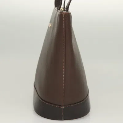 Pre-owned Burberry Nova Check Brown Leather Tote Bag ()