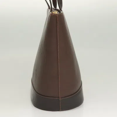 Pre-owned Burberry Nova Check Brown Leather Tote Bag ()
