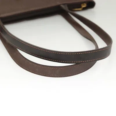 Pre-owned Burberry Nova Check Brown Leather Tote Bag ()
