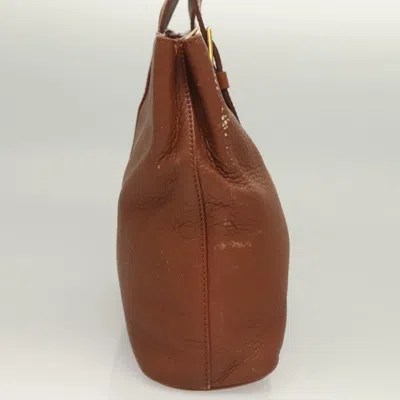 Pre-owned Burberry Nova Check Brown Leather Tote Bag ()