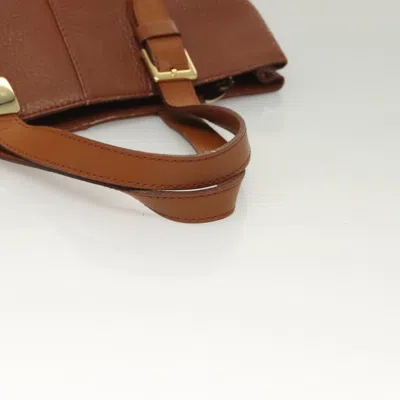 Pre-owned Burberry Nova Check Brown Leather Tote Bag ()