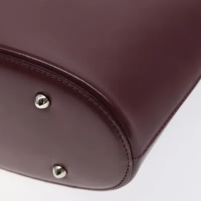 Pre-owned Burberry Nova Check Burgundy Leather Tote Bag ()