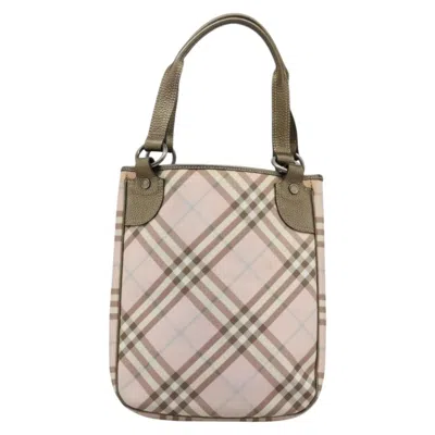 Pre-owned Burberry Nova Check Pink Canvas Tote Bag ()