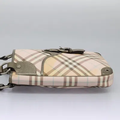 Pre-owned Burberry Nova Check Pink Canvas Tote Bag ()