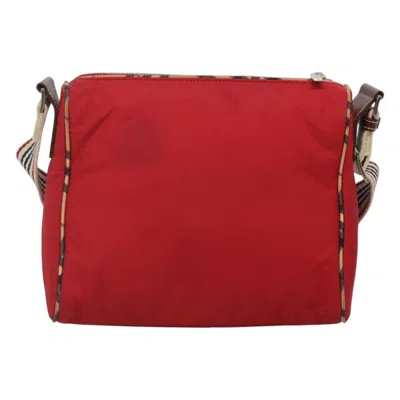 Pre-owned Burberry Nova Check Red Nylon Shoulder Bag ()