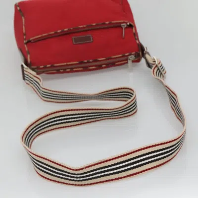 Pre-owned Burberry Nova Check Red Nylon Shoulder Bag ()