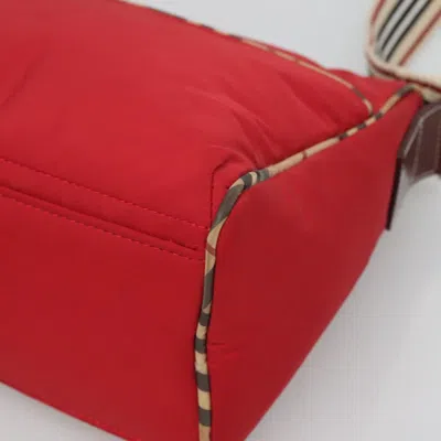 Pre-owned Burberry Nova Check Red Nylon Shoulder Bag ()