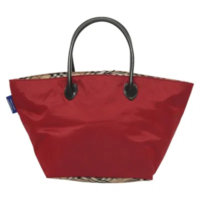 Pre-owned Burberry Nova Check Red Nylon Tote Bag ()