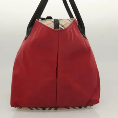 Pre-owned Burberry Nova Check Red Nylon Tote Bag ()