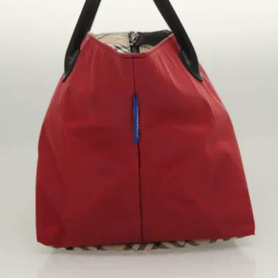 Pre-owned Burberry Nova Check Red Nylon Tote Bag ()