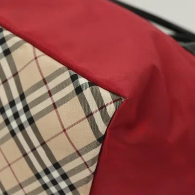 Pre-owned Burberry Nova Check Red Nylon Tote Bag ()