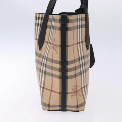 Pre-owned Burberry Nova Check Tote Beige Pvc Tote Bag () In Sand