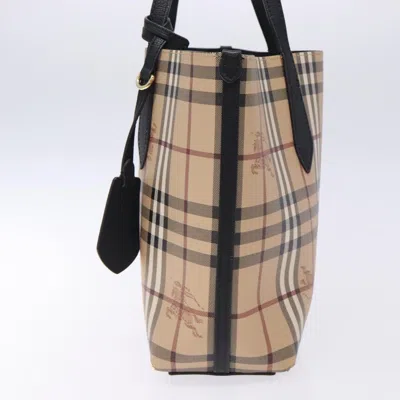 Pre-owned Burberry Nova Check Tote Beige Pvc Tote Bag () In Sand