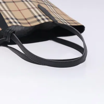 Pre-owned Burberry Nova Check Tote Beige Pvc Tote Bag () In Sand