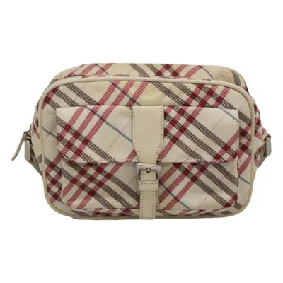 Pre-owned Burberry Nova Check White Nylon Shoulder Bag ()