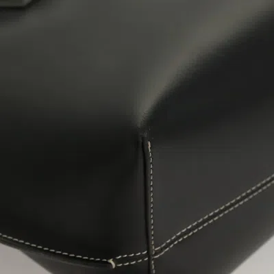 Pre-owned Burberry Tb Black Leather Tote Bag ()