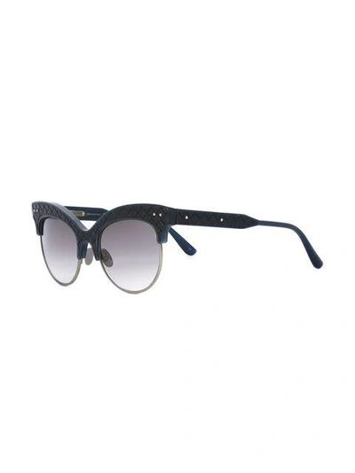 Shop Bottega Veneta Cat-eye-sonnenbrille Mit Ledereinsätzen