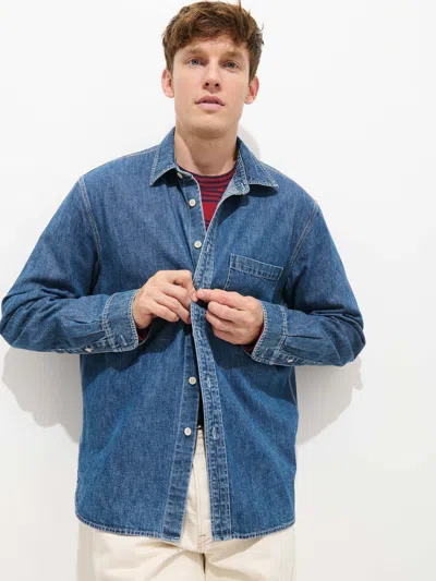 Alex Mill Easy Shirt In Denim Medium Wash In Multi