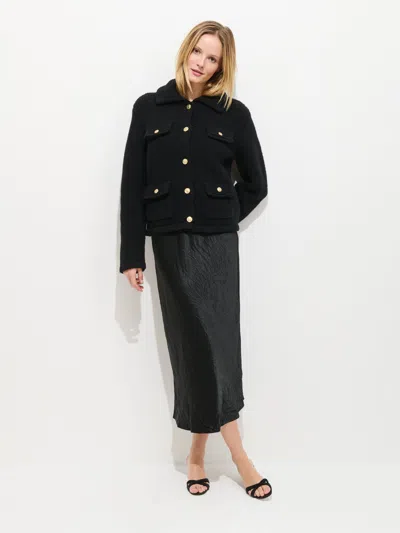 Alex Mill Edinburgh Sweater Jacket In Merino Wool In Black