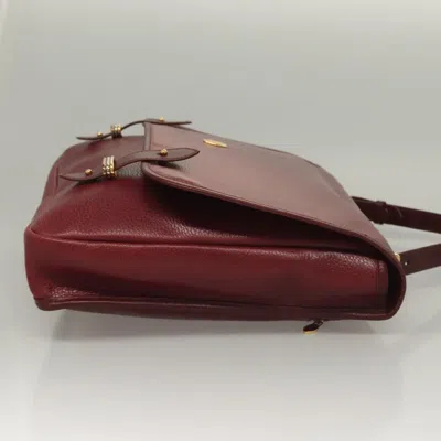 Pre-owned Cartier Must De  Burgundy Leather Briefcase Bag ()