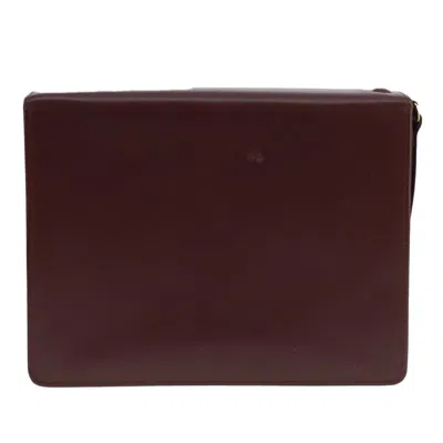 Pre-owned Cartier Must De  Burgundy Leather Clutch Bag ()