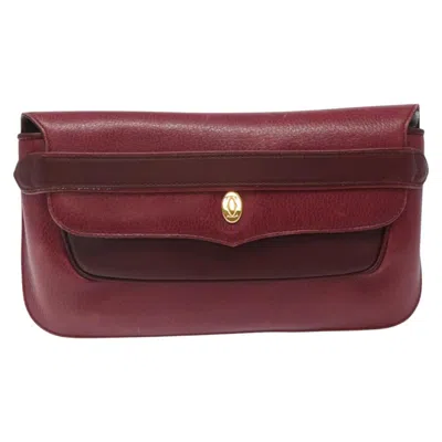 Pre-owned Cartier Must De  Burgundy Leather Clutch Bag ()