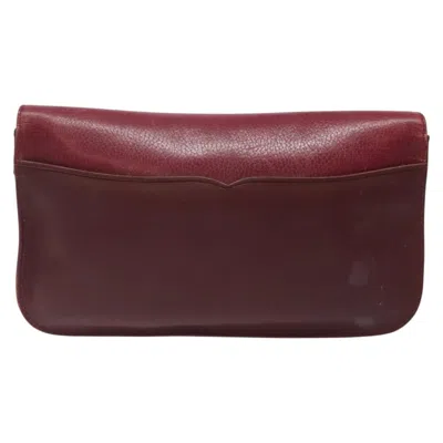 Pre-owned Cartier Must De  Burgundy Leather Clutch Bag ()
