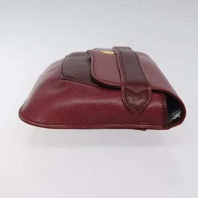 Pre-owned Cartier Must De  Burgundy Leather Clutch Bag ()